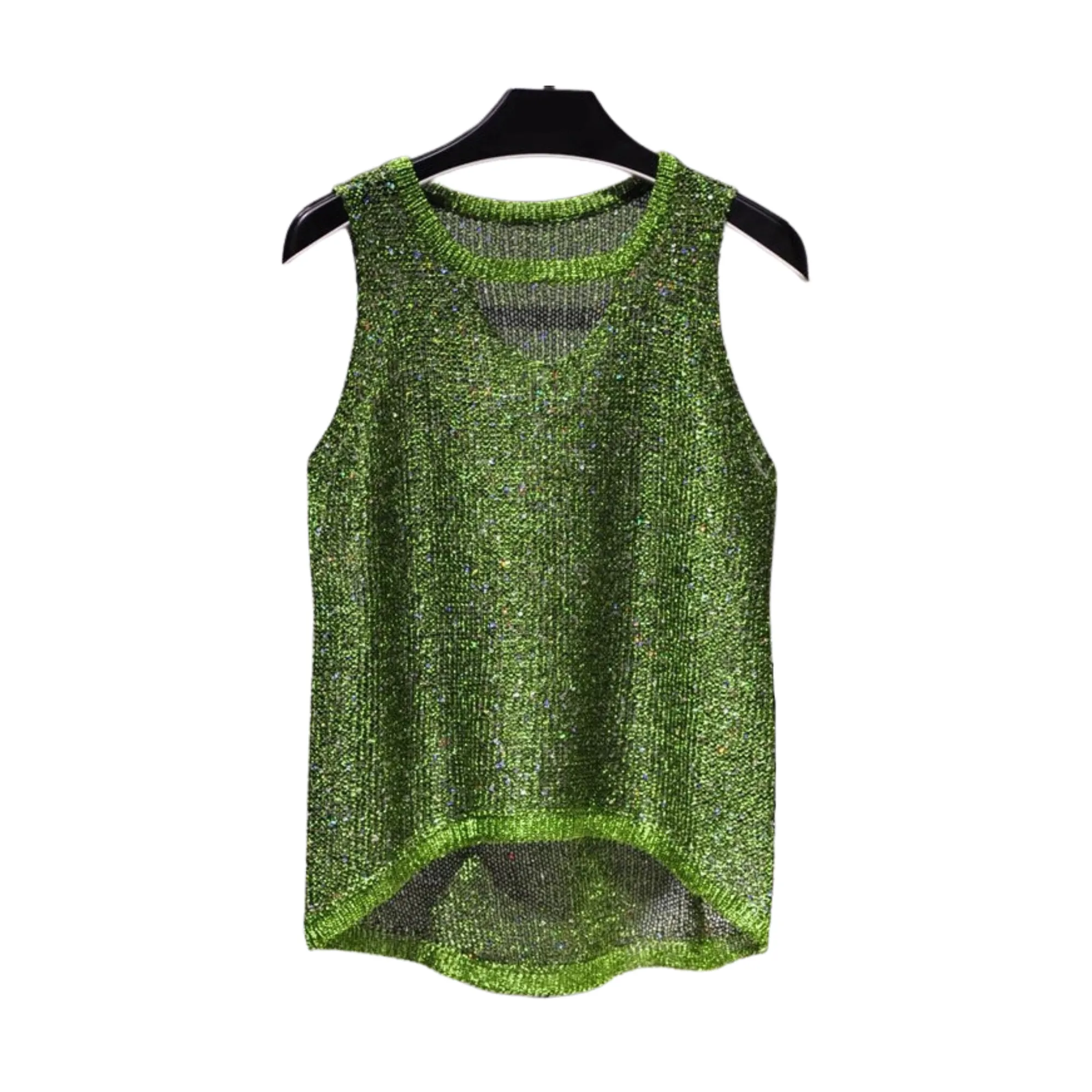 Pre Order:  Sequined Hollow-Out Tank Top