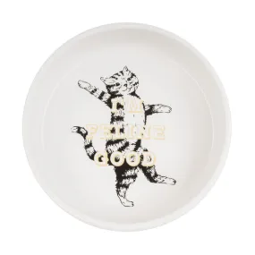 "I'm Feline Good" Ceramic Cat Bowl