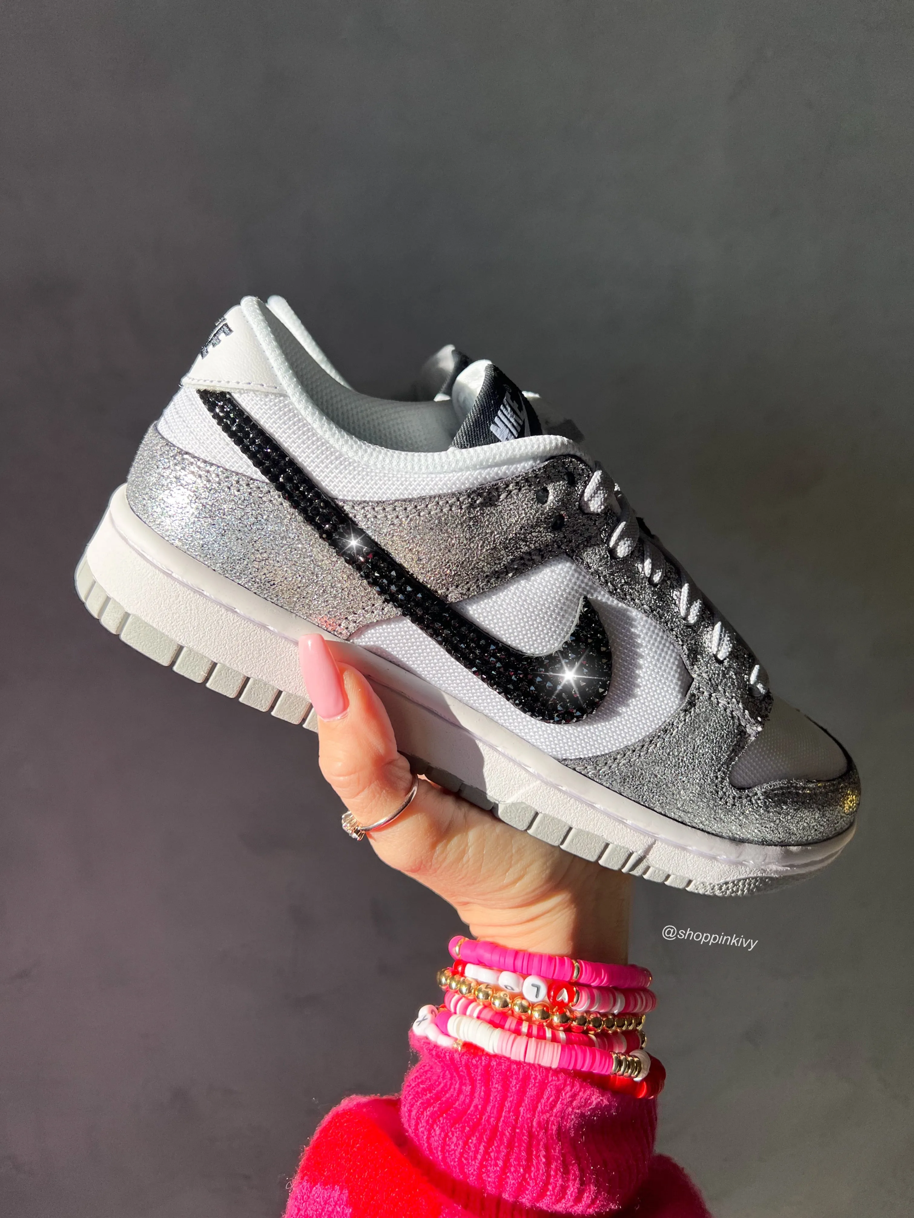 Rare Metallic Swarovski Womens Nike Dunk Shoes