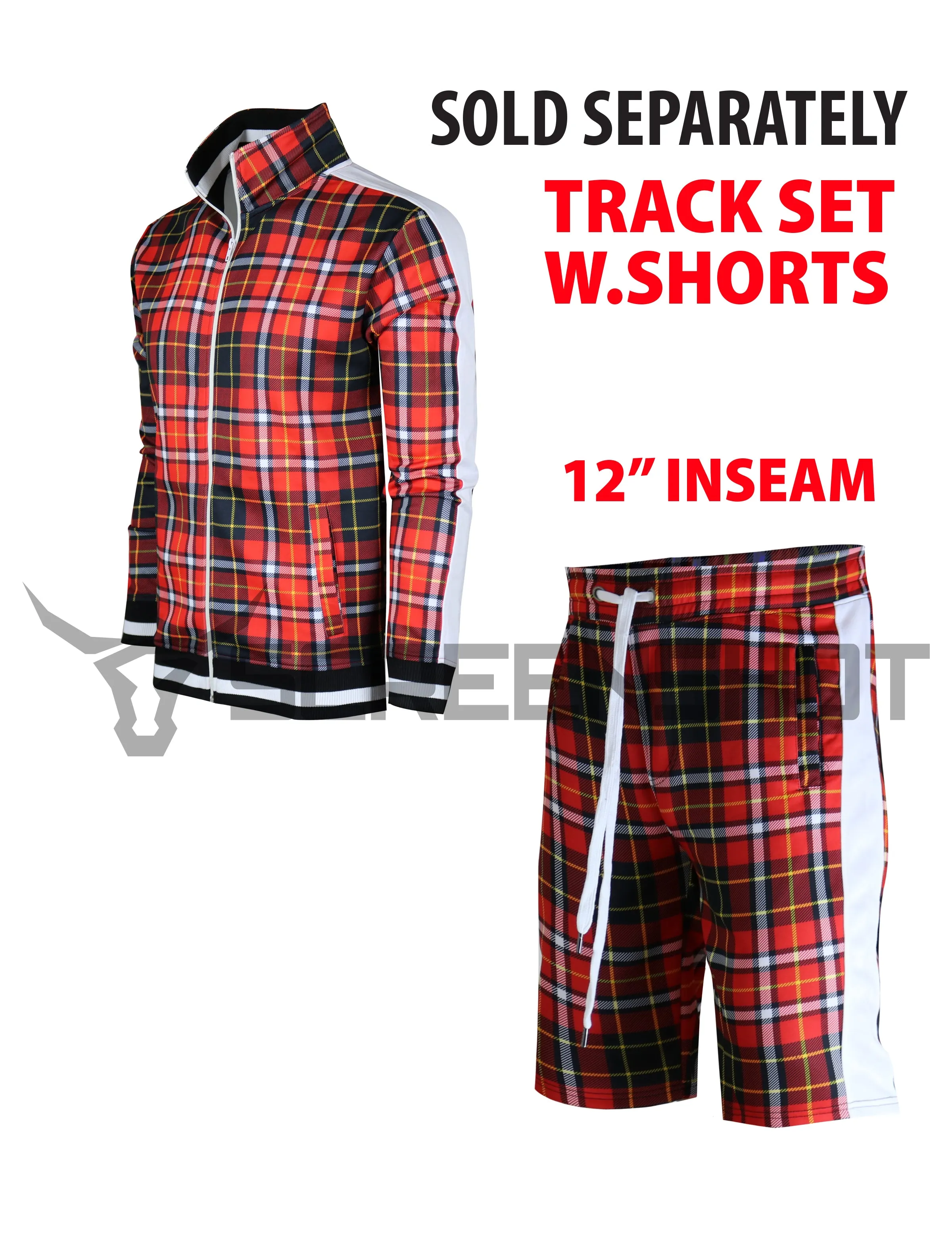 S91701-FASHION TRACK SHORTS (RED)