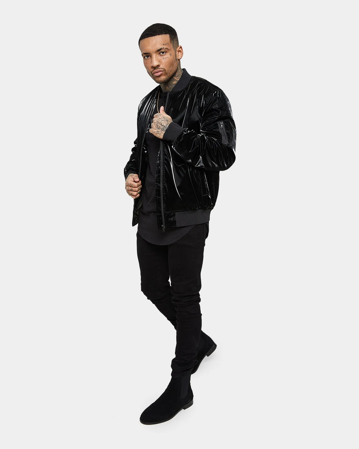 Saint Morta Gloss Bomber Jacket Black