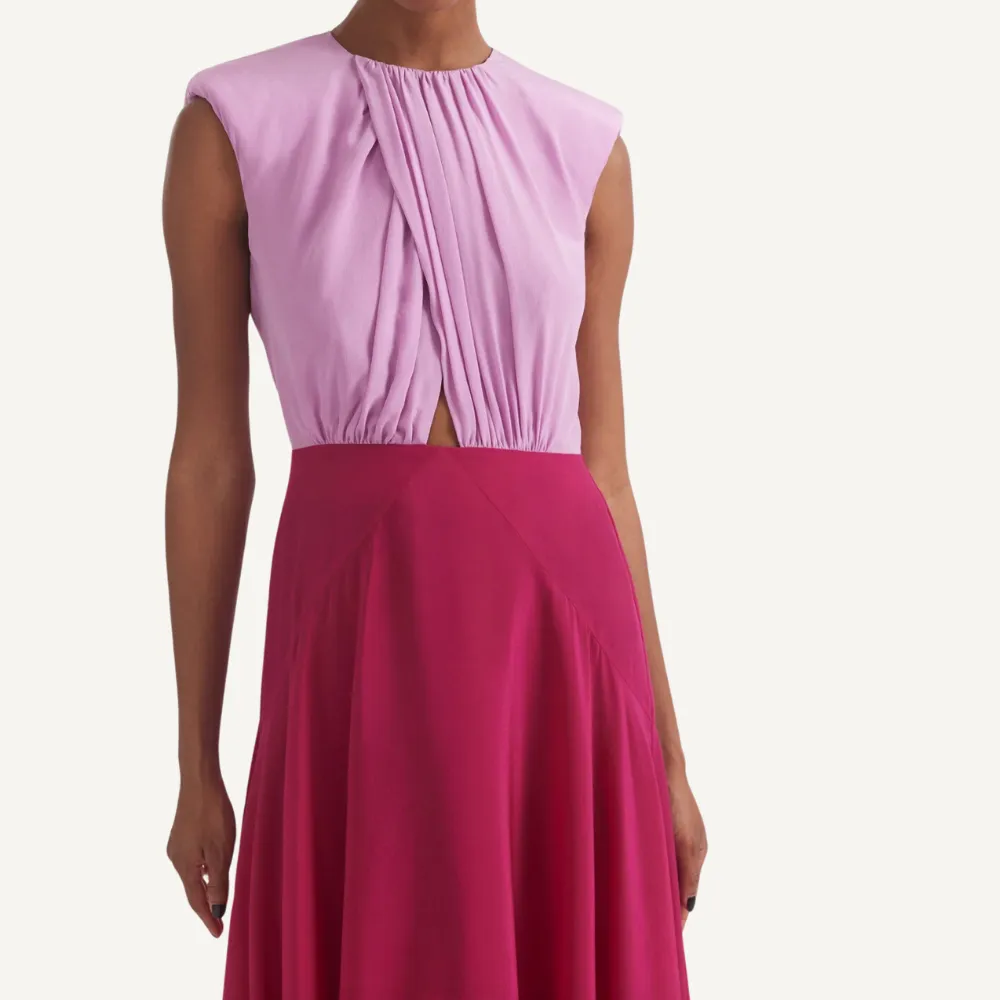 Saloni Divya Dress - Light Peony/Raspberry