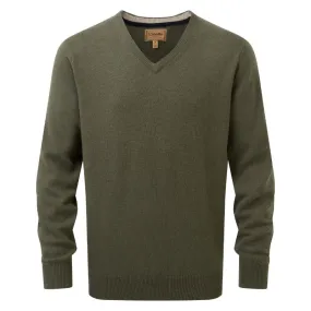 Schoffel Lewis Lambswool V Neck Mens Jumper - Woodland