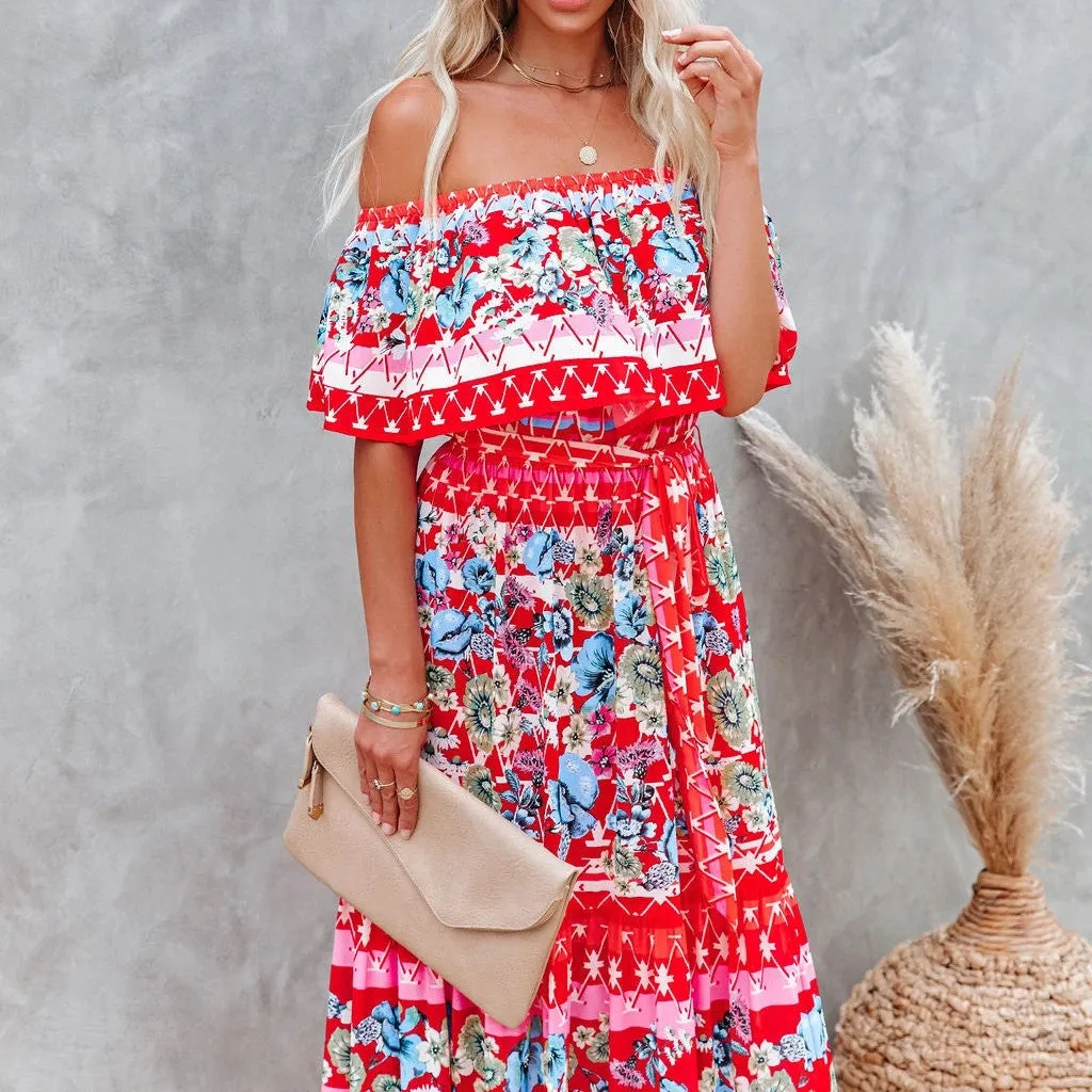 Sevilla High Low Halter Maxi Dress