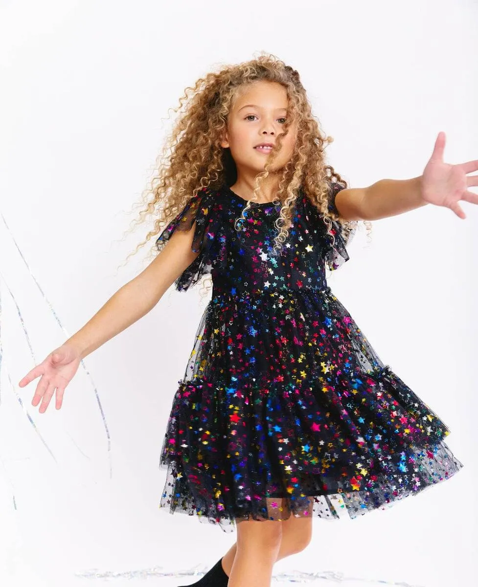 Shining Rainbow Star Tulle Dress