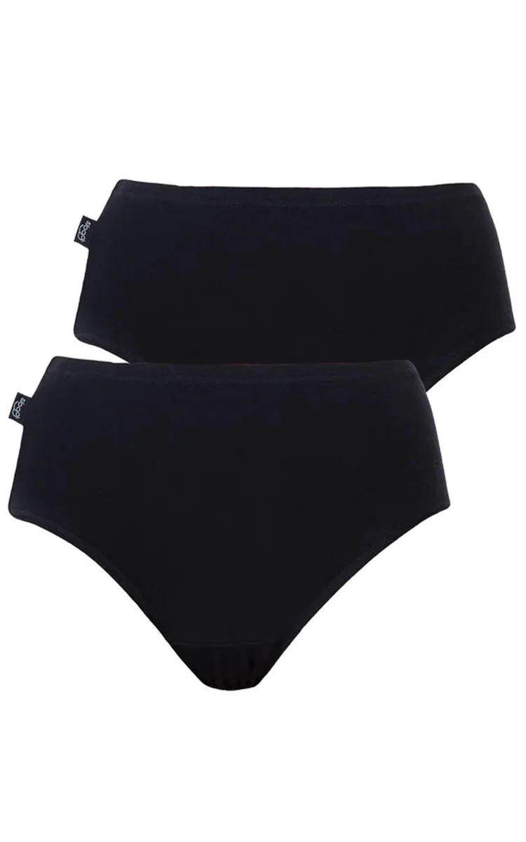 Sloggi 100% Cotton Underwear Hikini Brief in Black - TWO PACK