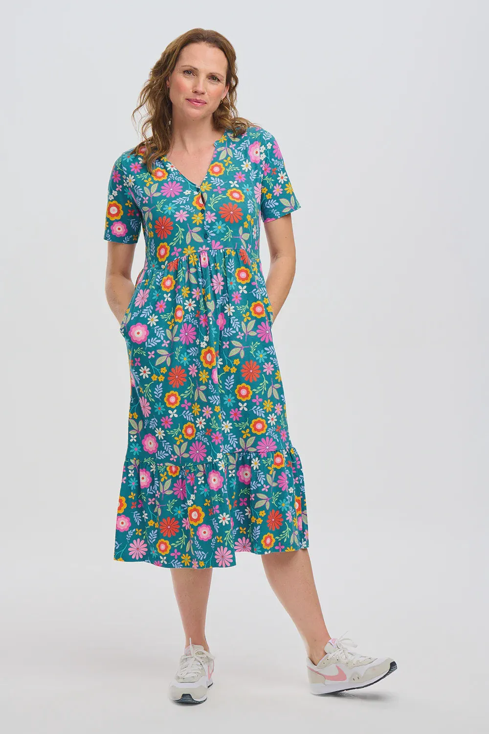 Sugarhill Brighton Heather Midi Jersey Smock Dress