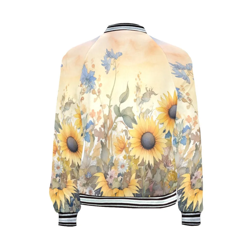 Sunflowers Wildflowers awd343 Bomber Jacket for Women