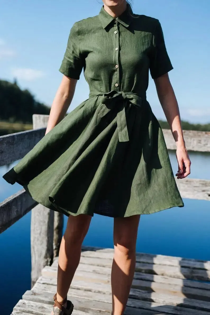 Sydney Forest linen dress