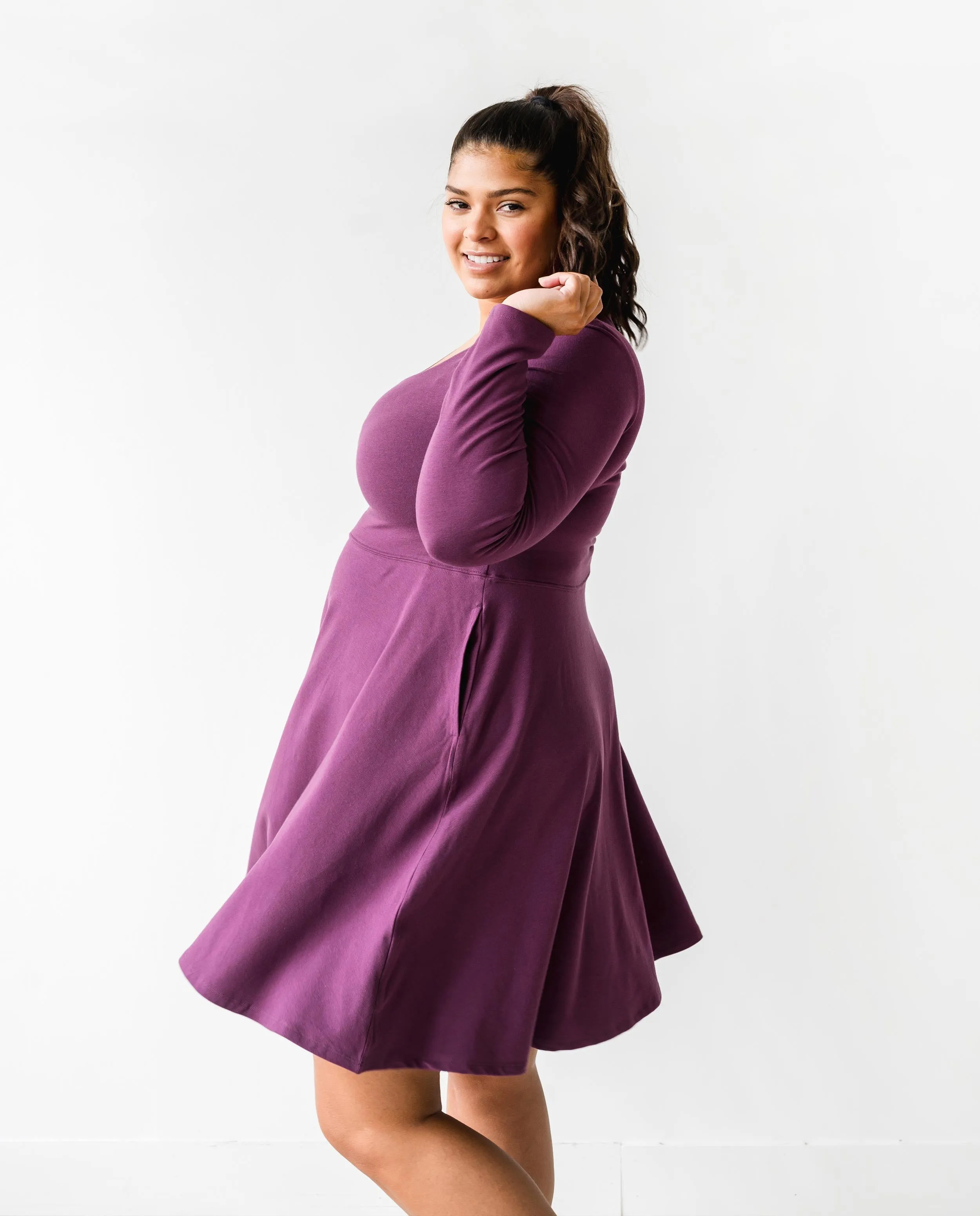 The Long Sleeve Squareneck Dress