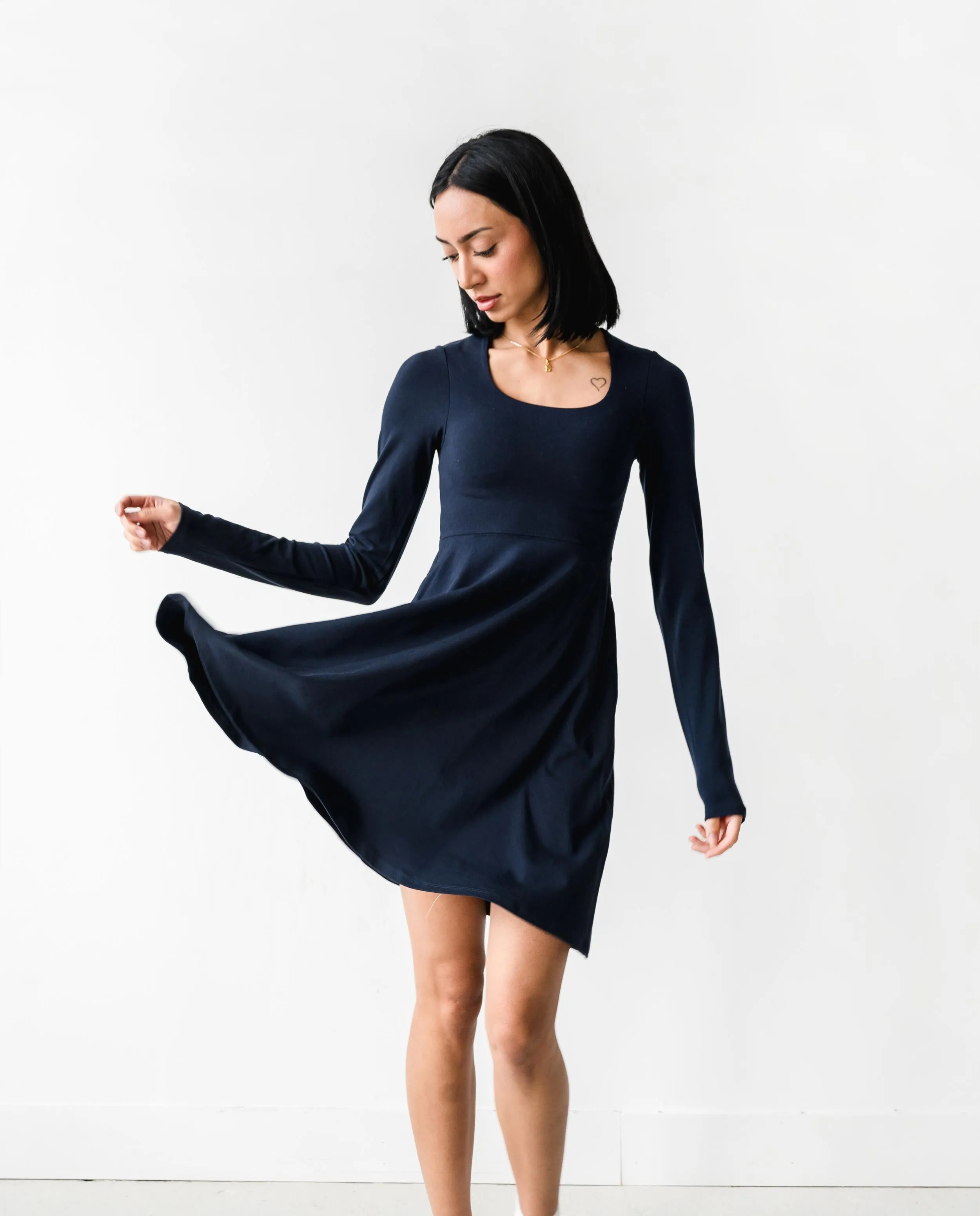 The Long Sleeve Squareneck Dress