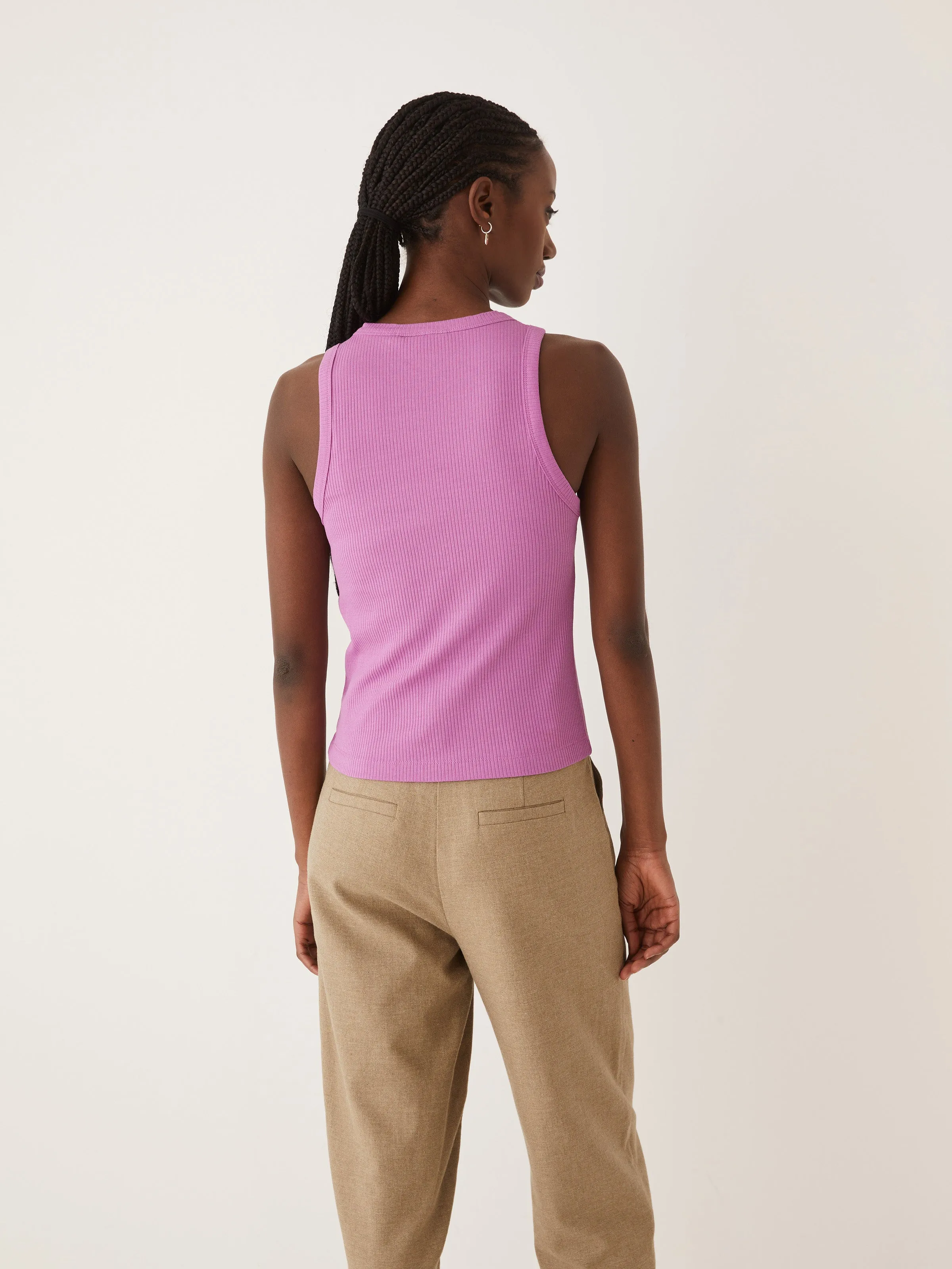 The Ribbed Racer Tank Top in Mulberry