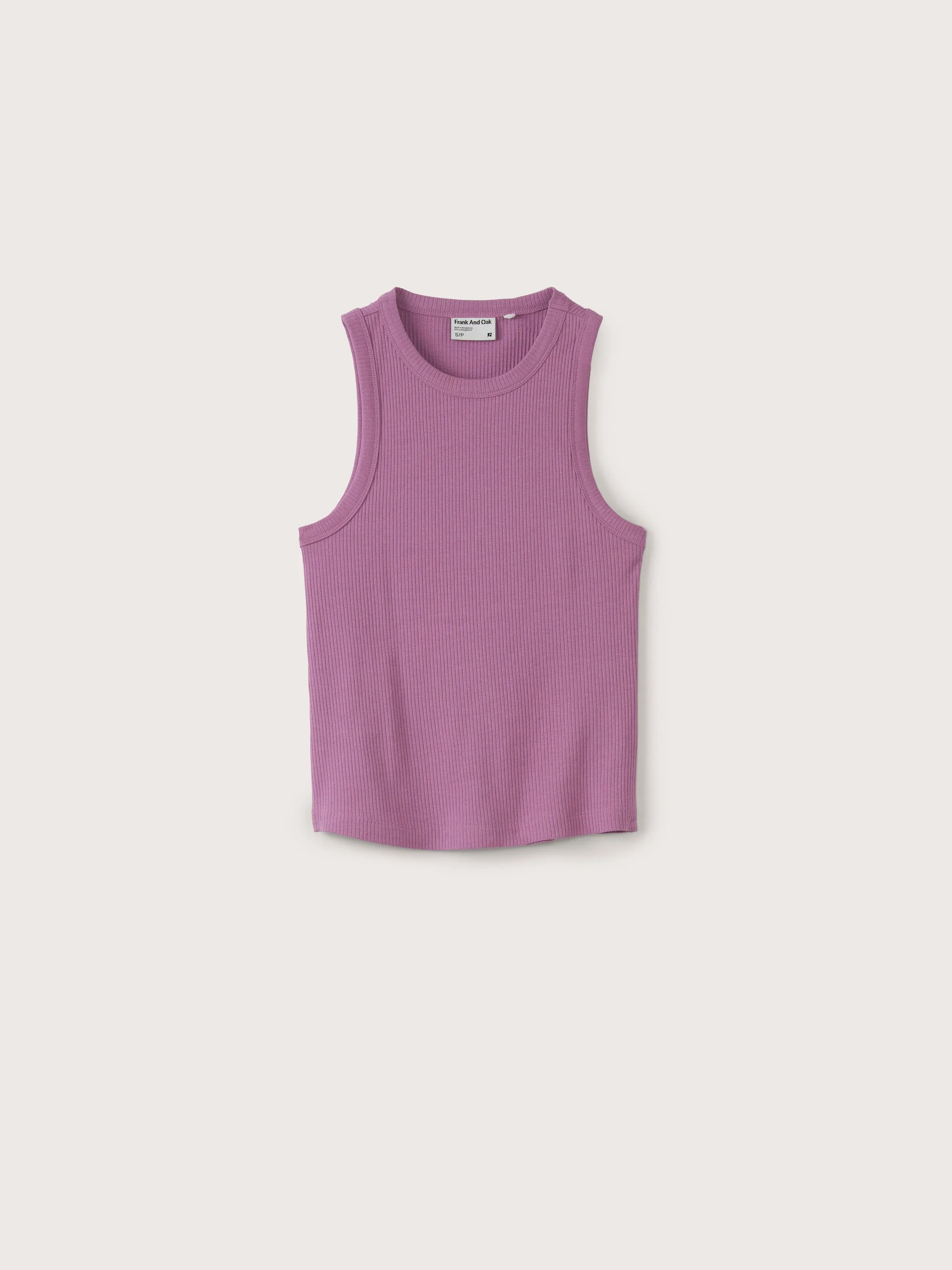 The Ribbed Racer Tank Top in Mulberry