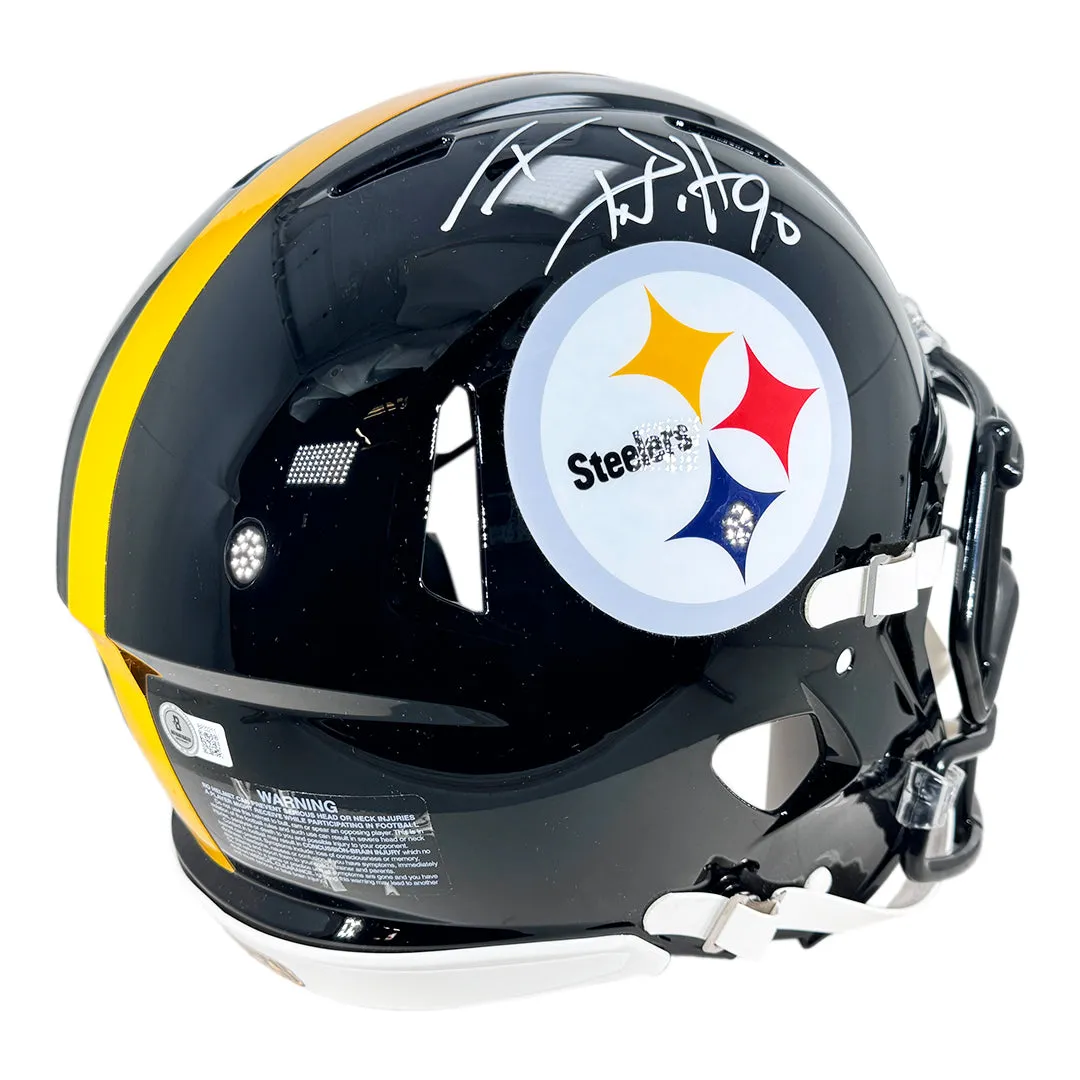 TJ Watt Signed Pittsburgh Steelers Authentic Speed Full-Size Football Helmet (Beckett)