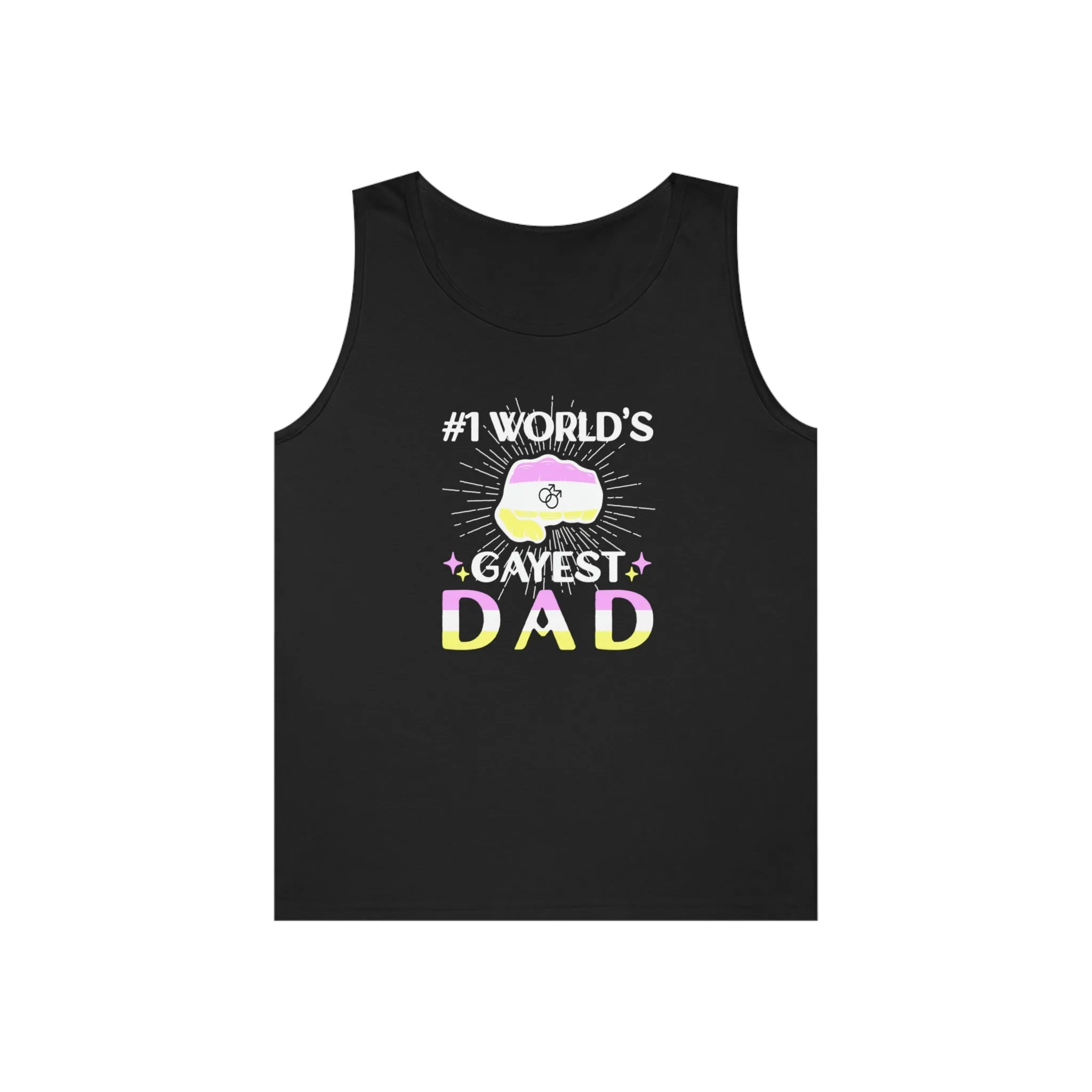 Twink Pride Flag Heavy Cotton Tank Top Unisex Size - #1 World's Gayest Dad