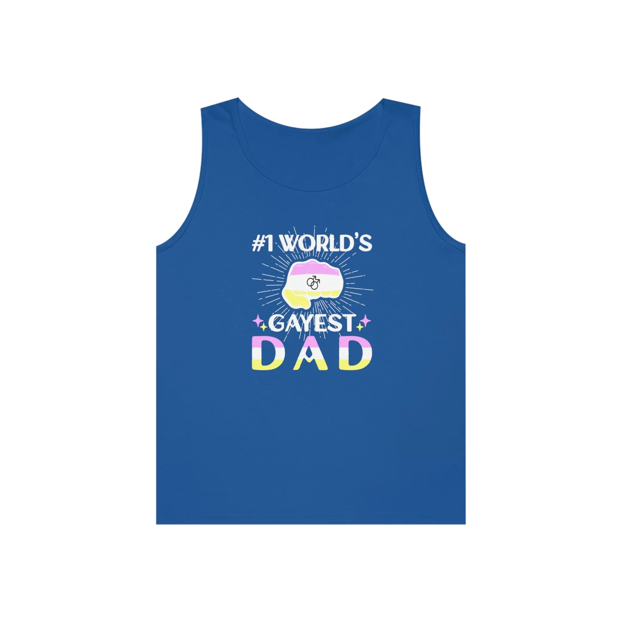 Twink Pride Flag Heavy Cotton Tank Top Unisex Size - #1 World's Gayest Dad