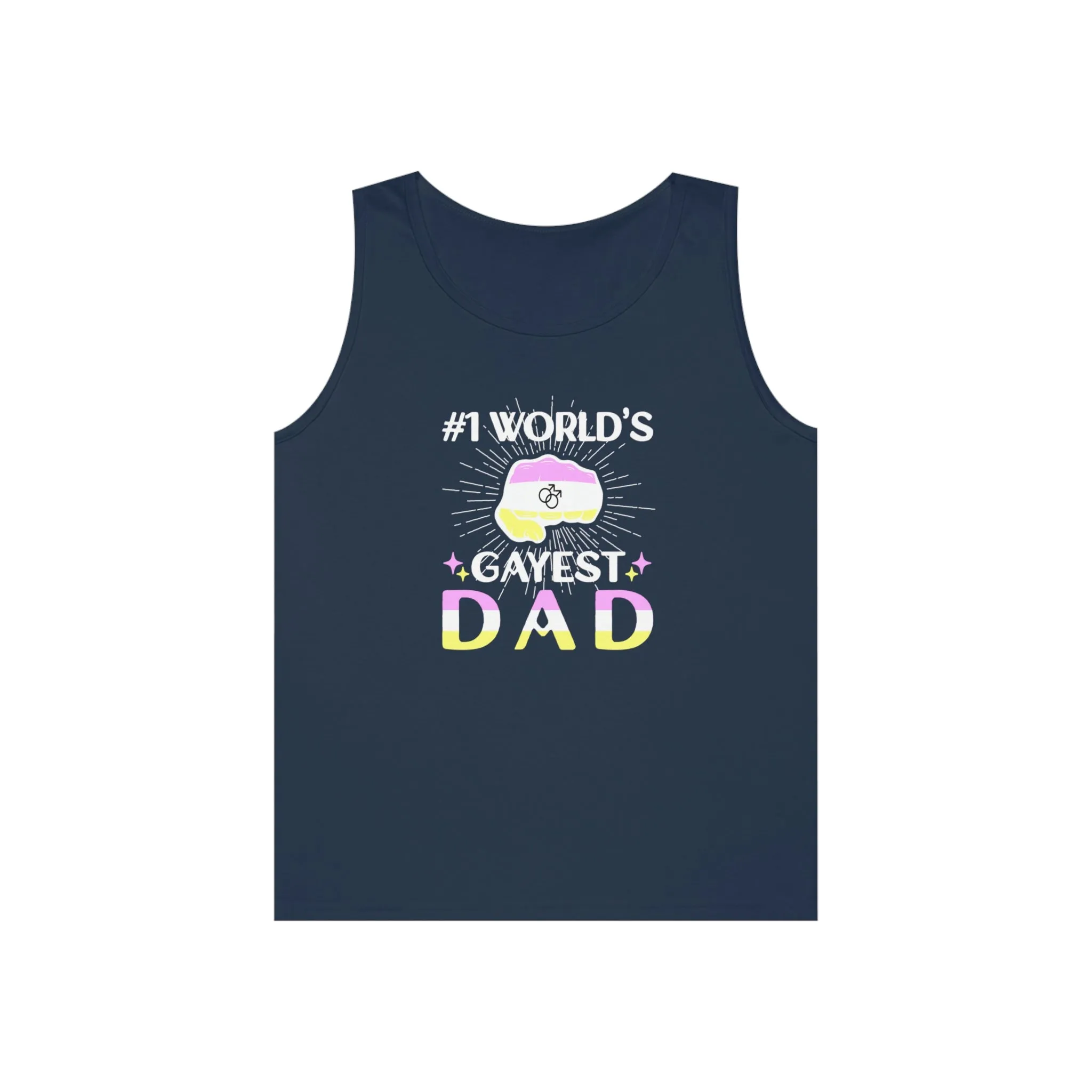 Twink Pride Flag Heavy Cotton Tank Top Unisex Size - #1 World's Gayest Dad