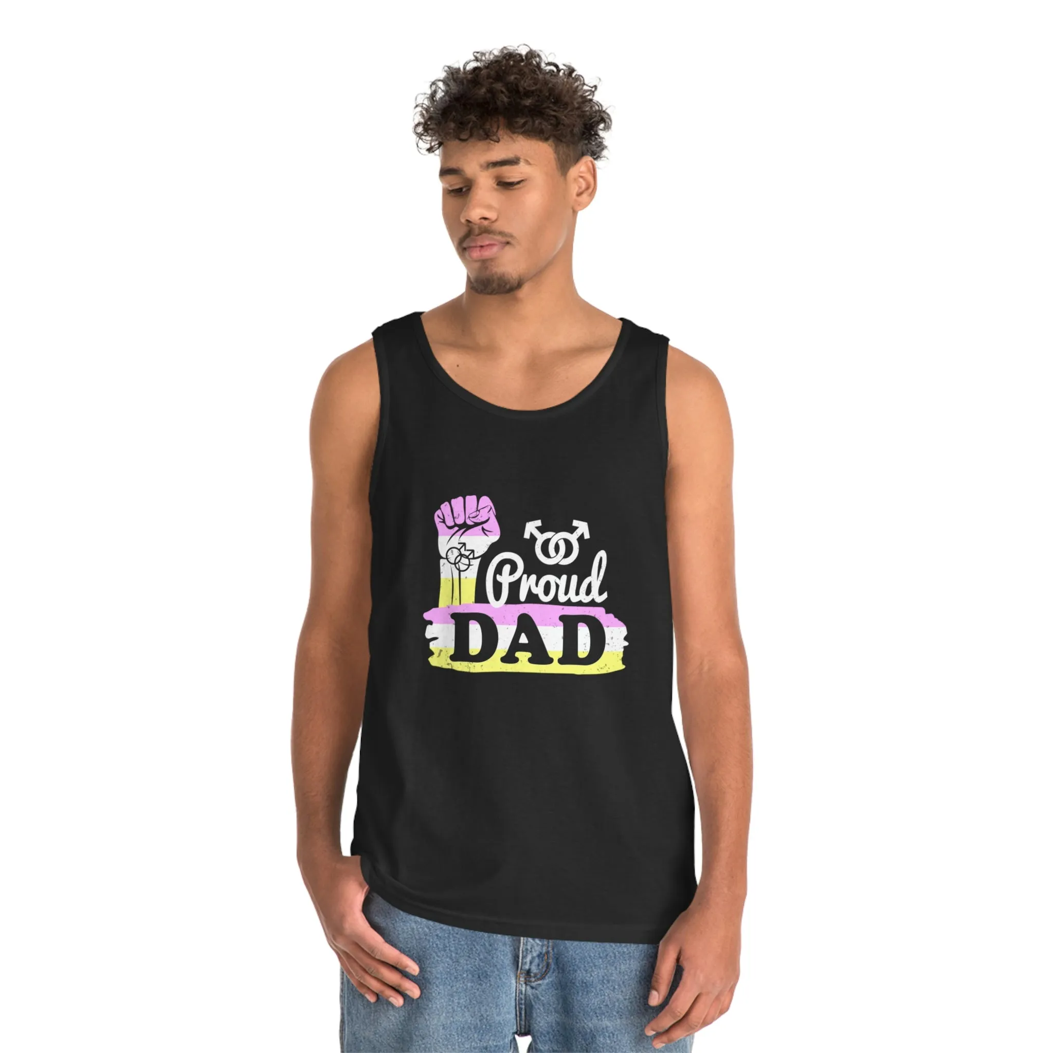 Twink Pride Flag Heavy Cotton Tank Top Unisex Size - Proud Dad