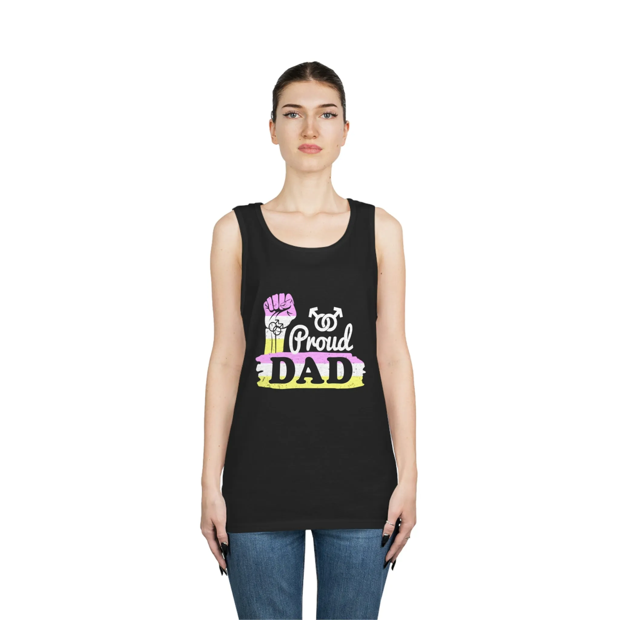 Twink Pride Flag Heavy Cotton Tank Top Unisex Size - Proud Dad