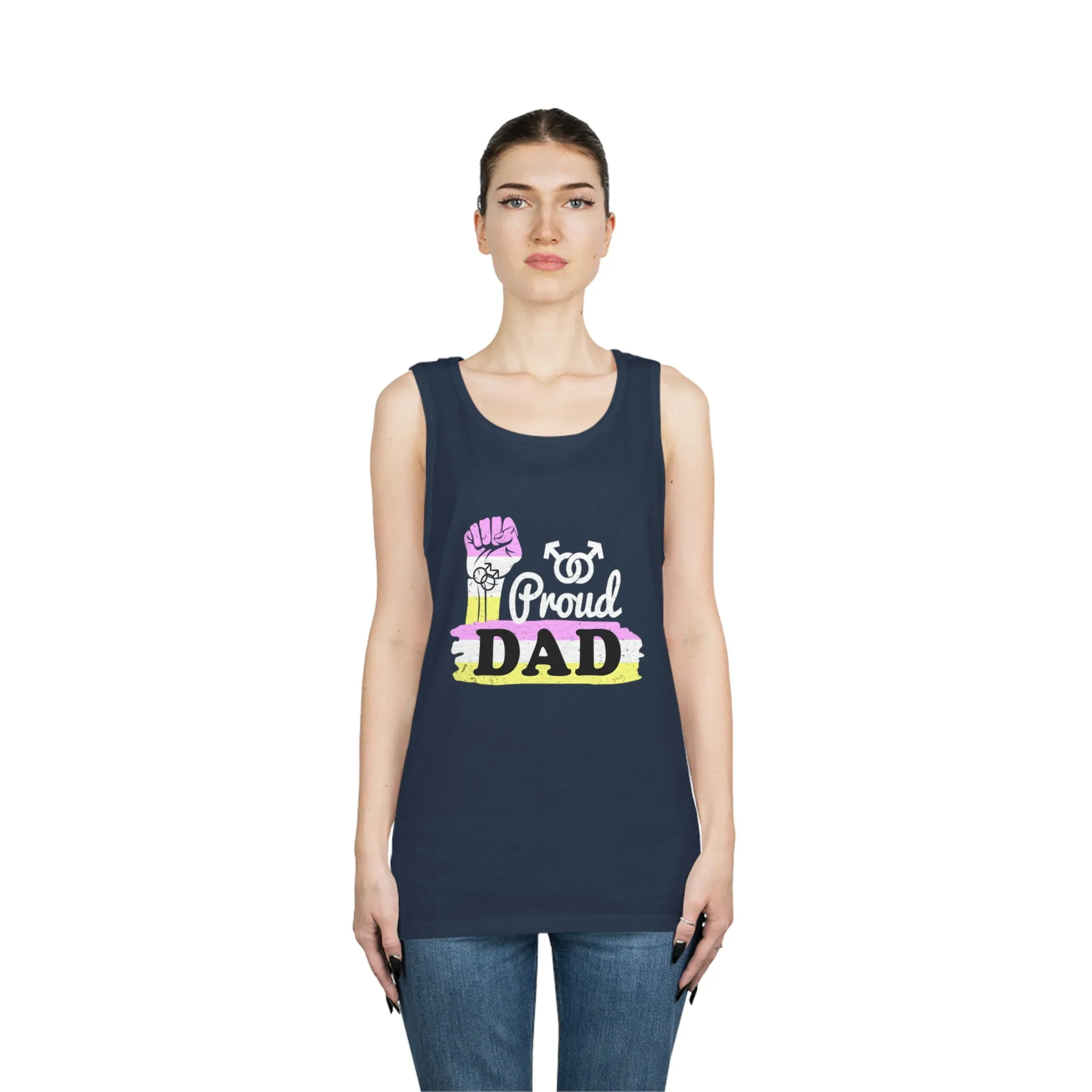 Twink Pride Flag Heavy Cotton Tank Top Unisex Size - Proud Dad