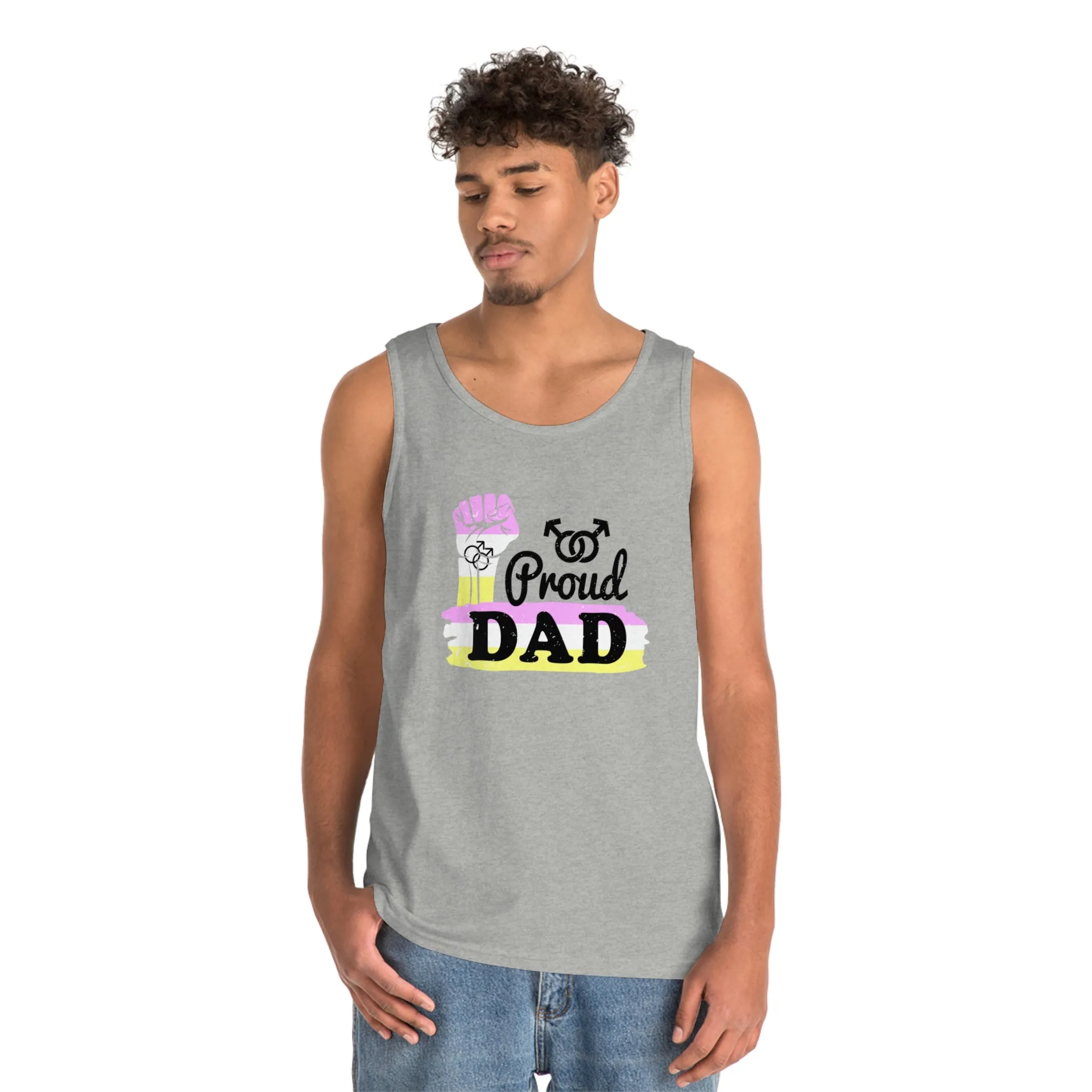 Twink Pride Flag Heavy Cotton Tank Top Unisex Size - Proud Dad