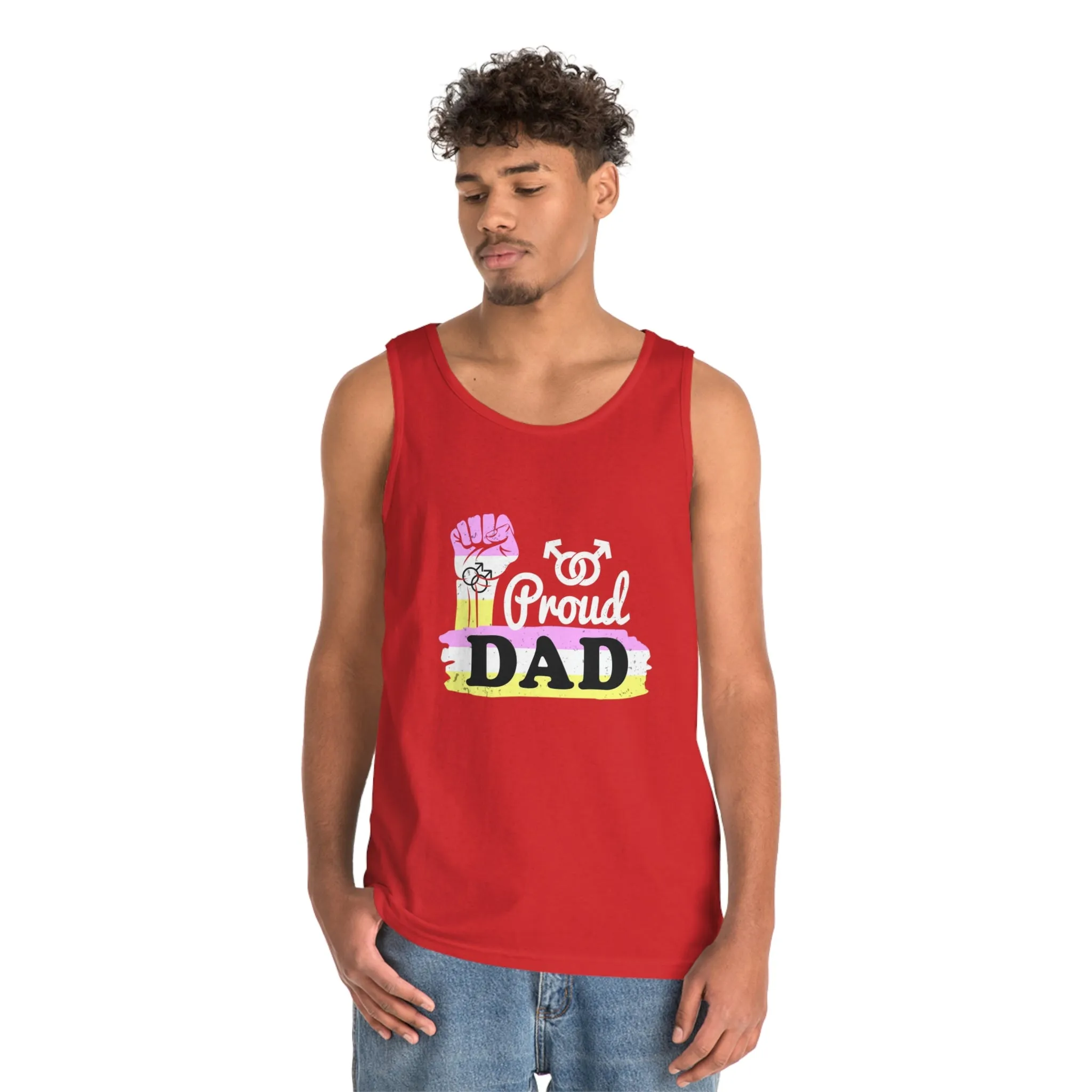 Twink Pride Flag Heavy Cotton Tank Top Unisex Size - Proud Dad